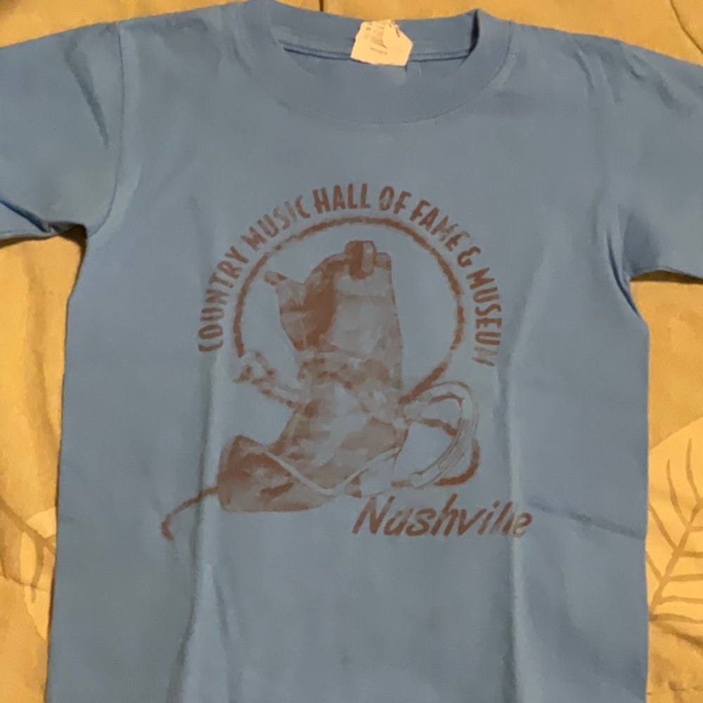 Kids Anvil blue T-shirtt. Size unknown, likely XS.